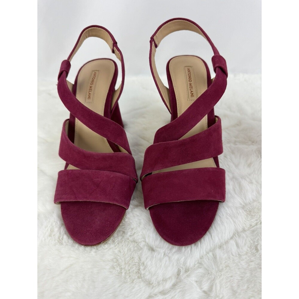 Antonio Melani Purple Pink Layren Suede Slingback Block Heel Sandals Women’s 8M